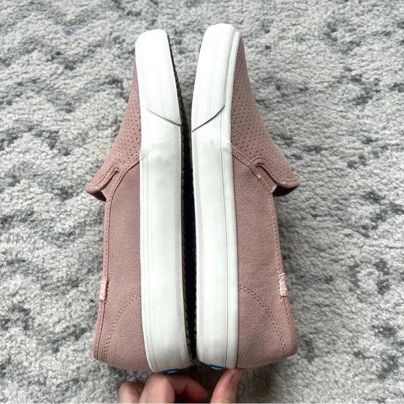 Keds Double Decker Perforated Suede Slip-On Sneakers Pink Shoes